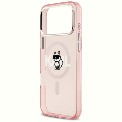 Etui Karl Lagerfeld IML Choupette Sketch Logo MagSafe na iPhone 17 Pro Max - różowe_5