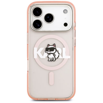 Etui Karl Lagerfeld IML Choupette Sketch Logo MagSafe na iPhone 17 Pro - różowe_2