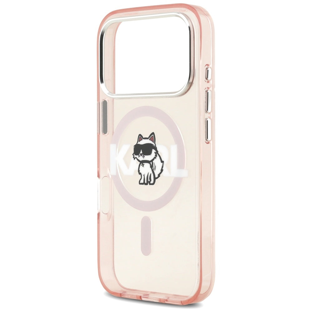 Etui Karl Lagerfeld IML Choupette Sketch Logo MagSafe na iPhone 17 Pro - różowe_5