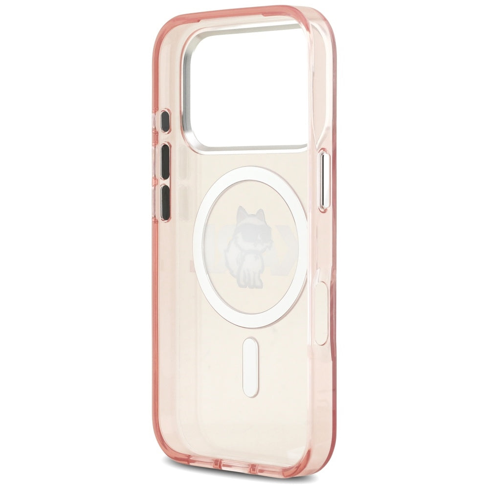 Etui Karl Lagerfeld IML Choupette Sketch Logo MagSafe na iPhone 17 Pro - różowe_6