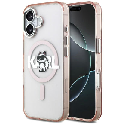 Etui Karl Lagerfeld IML Choupette Sketch Logo MagSafe na iPhone 17 - różowe_0