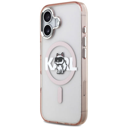 Etui Karl Lagerfeld IML Choupette Sketch Logo MagSafe na iPhone 17 - różowe_1