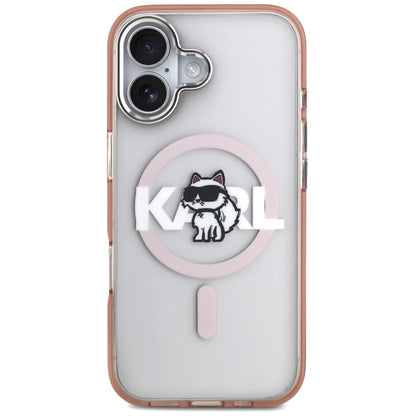 Etui Karl Lagerfeld IML Choupette Sketch Logo MagSafe na iPhone 17 - różowe_2