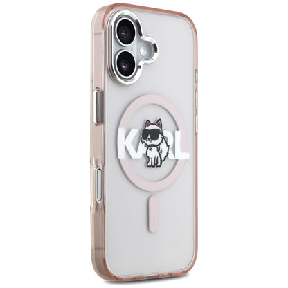 Etui Karl Lagerfeld IML Choupette Sketch Logo MagSafe na iPhone 17 - różowe_3