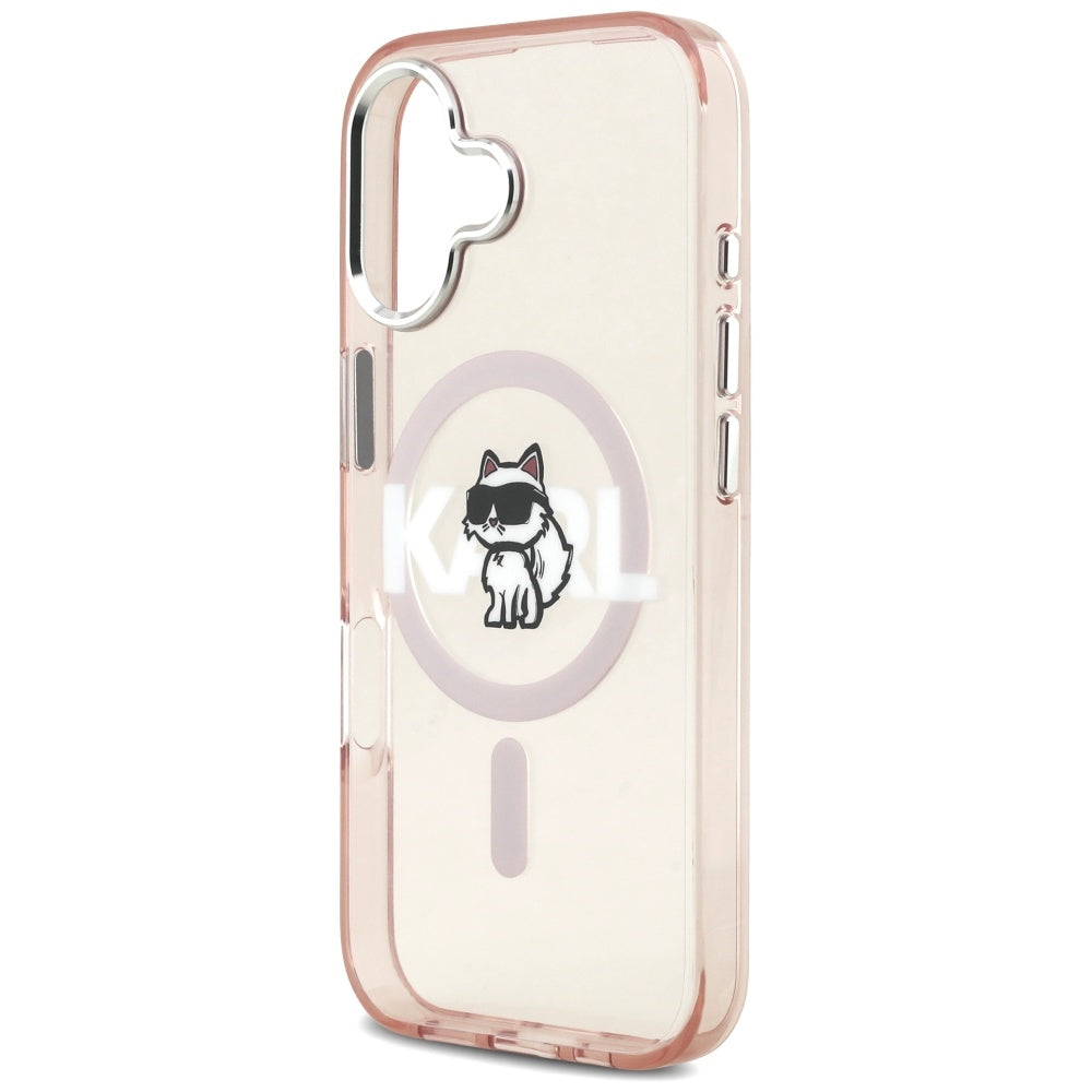 Etui Karl Lagerfeld IML Choupette Sketch Logo MagSafe na iPhone 17 - różowe_5