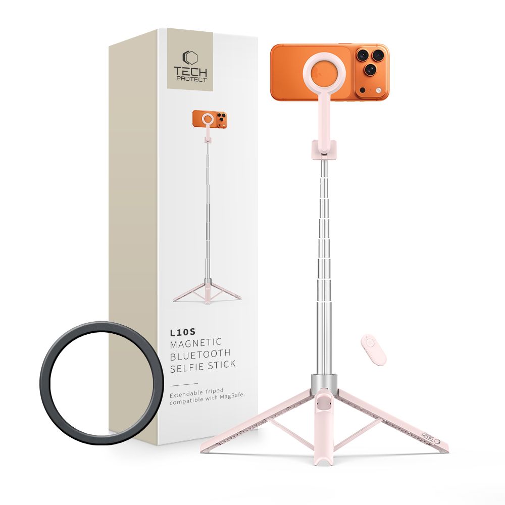 Selfie Stick Tech-Protect L10S Bluetooth - rózówo-szary_0