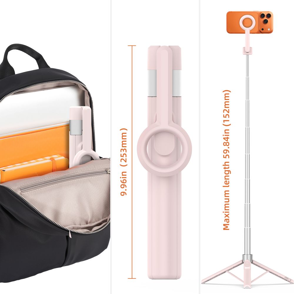 Selfie Stick Tech-Protect L10S Bluetooth - rózówo-szary_8