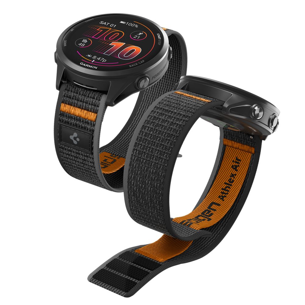 Athlex Air 2 Strap Spigen for Garmin Watch Venu / Forerunner Series, 22mm, Black Orange AMP11425 _0