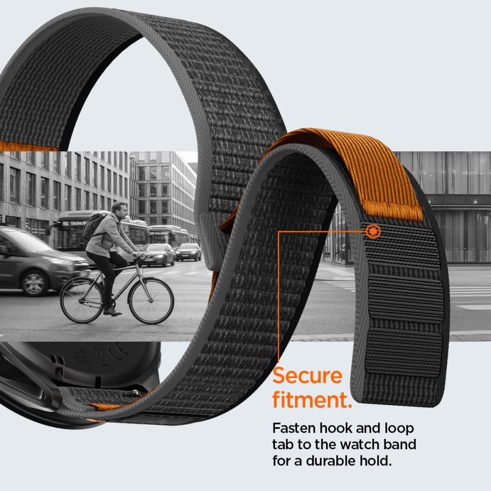 Athlex Air 2 Strap Spigen for Garmin Watch Venu / Forerunner Series, 22mm, Black Orange AMP11425 _5