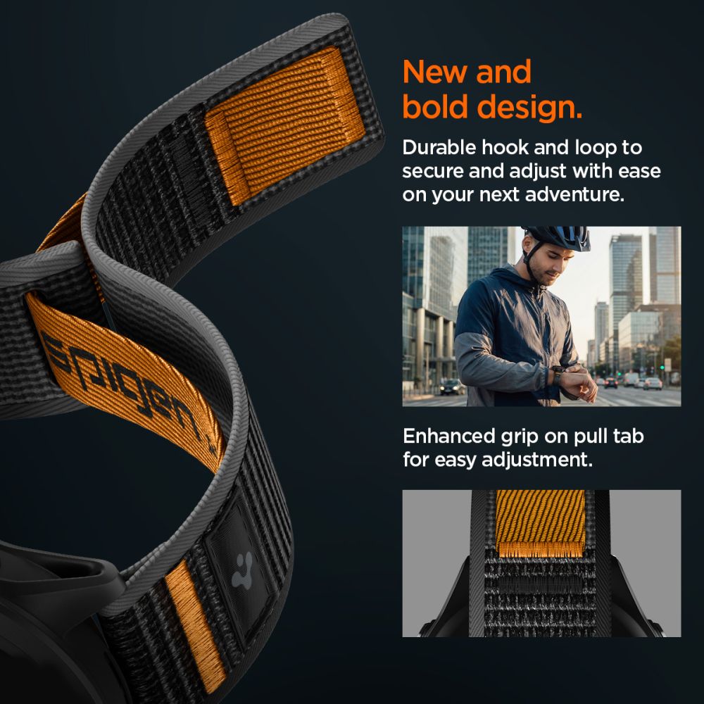 Athlex Air 2 Strap Spigen for Garmin Watch Venu / Forerunner Series, 22mm, Black Orange AMP11425 _7