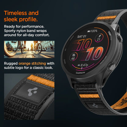 Athlex Air 2 Strap Spigen for Garmin Watch Venu / Forerunner Series, 22mm, Black Orange AMP11425 _8