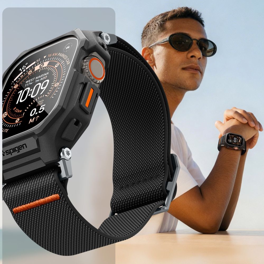 Lite Fit Pro Case with Screen Protector Spigen for Apple Watch Ultra Series, Matte Black ACS11415 _4