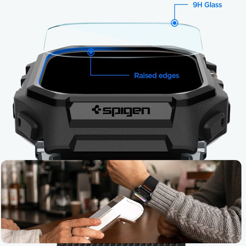 Lite Fit Pro Case with Screen Protector Spigen for Apple Watch Ultra Series, Matte Black ACS11415 _7