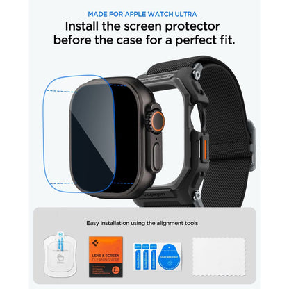 Lite Fit Pro Case with Screen Protector Spigen for Apple Watch Ultra Series, Matte Black ACS11415 _8