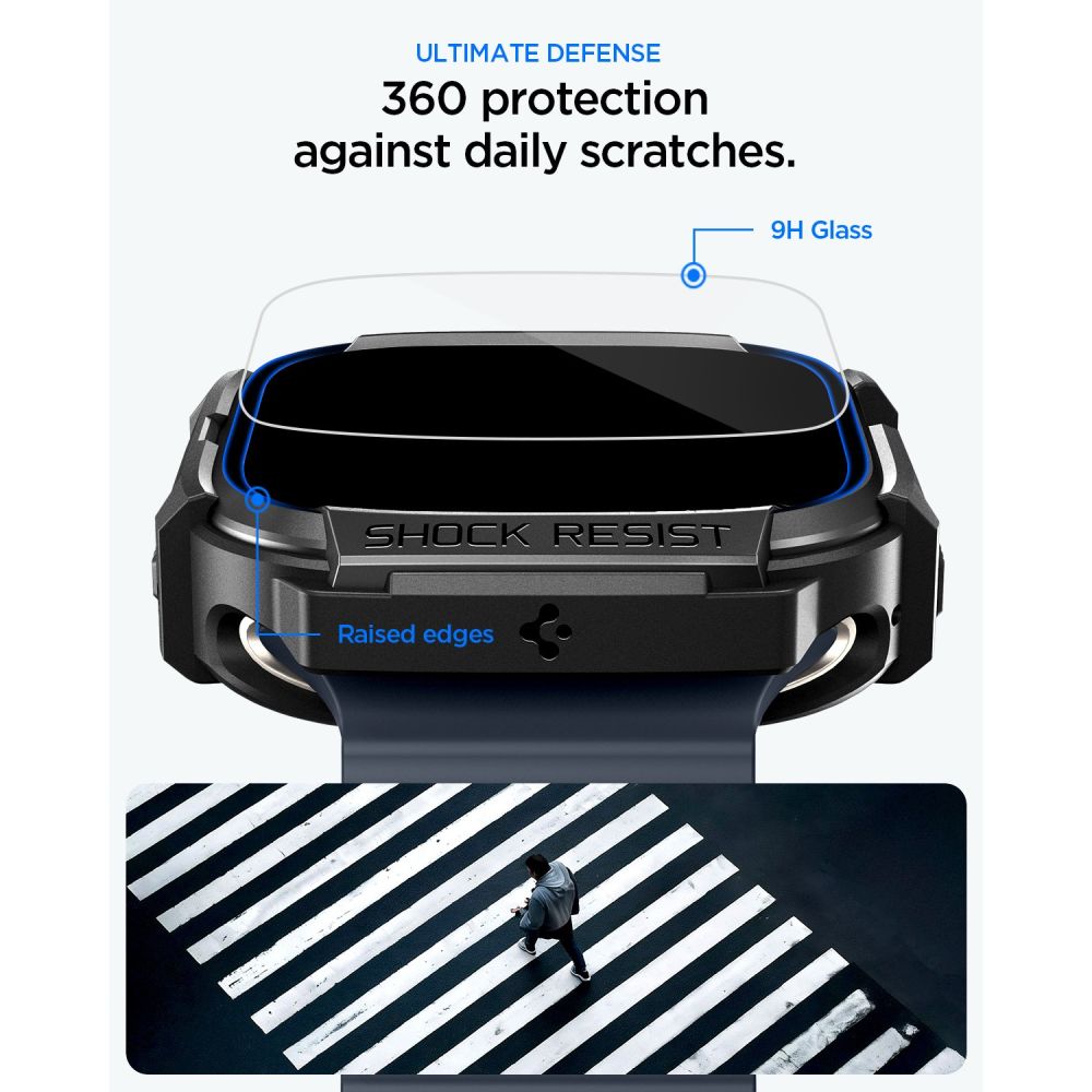 Capa Rugged Armor Spigen para Apple Watch Ultra Series / Preto / ACS11414_4