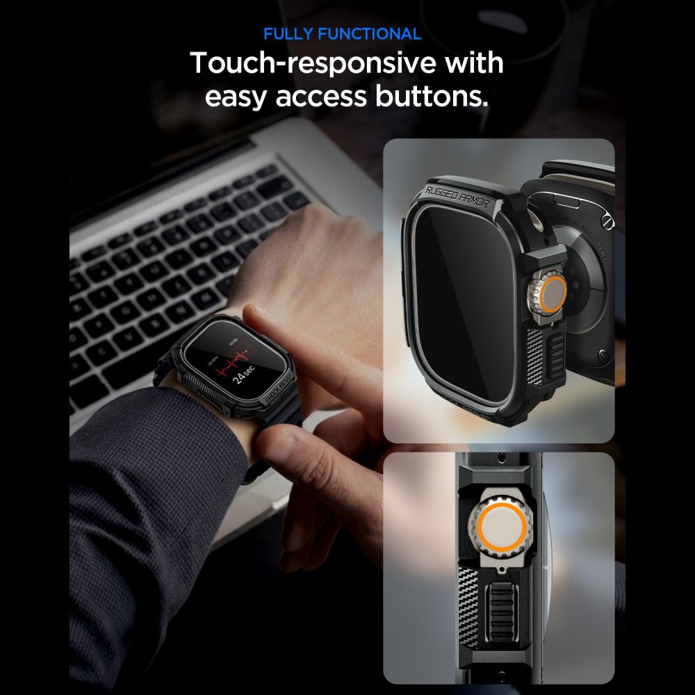 Capa Rugged Armor Spigen para Apple Watch Ultra Series / Preto / ACS11414_7