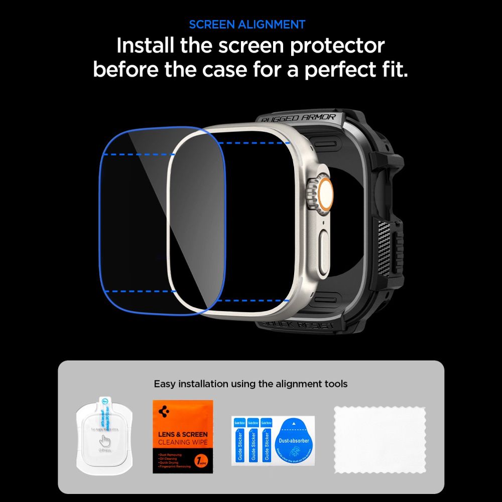 Capa Rugged Armor Spigen para Apple Watch Ultra Series / Preto / ACS11414_8