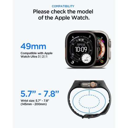 Liquid Air Pro Case with Screen Protector Spigen for Apple Watch Ultra Series, Matte Black ACS11416 _9