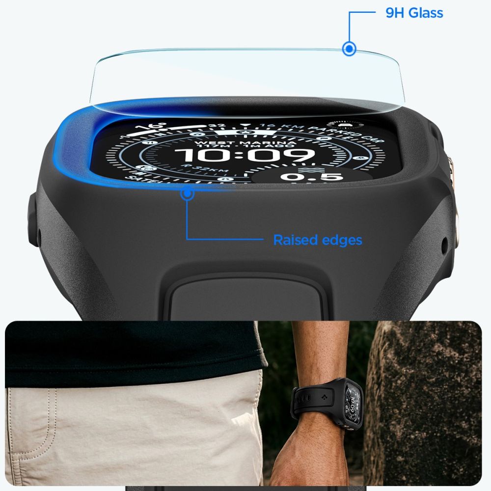 Liquid Air Pro Case with Screen Protector Spigen for Apple Watch Ultra Series, Matte Black ACS11416 _7