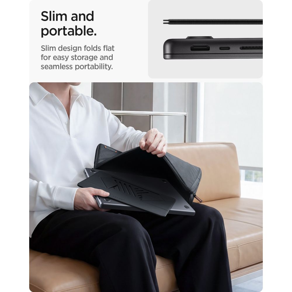 Desktop Stand Spigen Slim Fold LD201-S6 for max. 14inch Laptop, Black AMP11115 _10