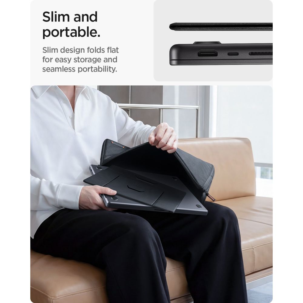 Desktop Stand Spigen Slim Fold LD201-S8 for max. 16inch Laptop, Black AMP11117 _9