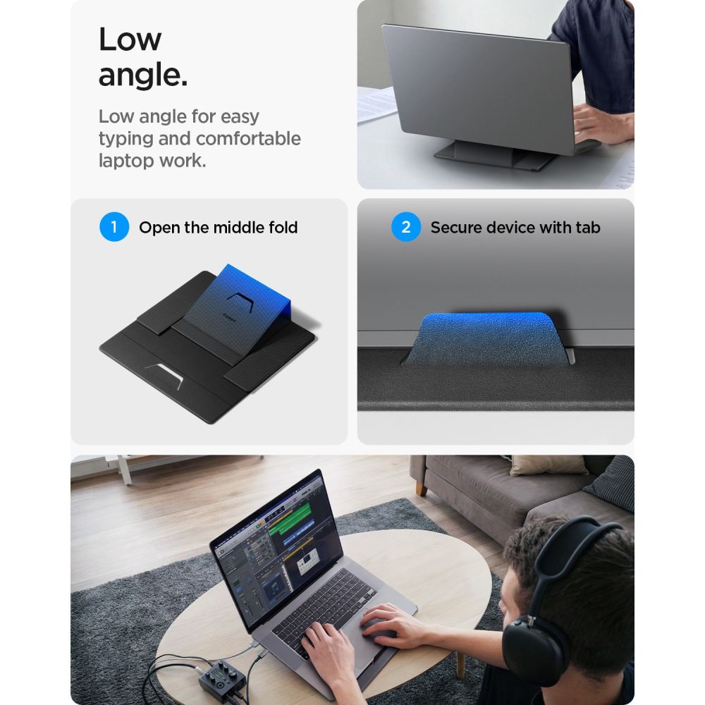 Desktop Stand Spigen Slim Fold LD201-S8 for max. 16inch Laptop, Black AMP11117 _11