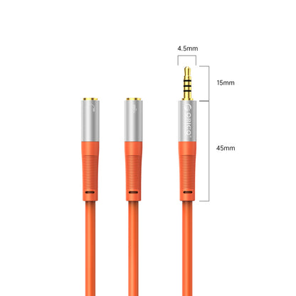 Orico AX2-10 audio cable 3.5mm minijack splitter for headphones and microphone 1m cable - orange_1