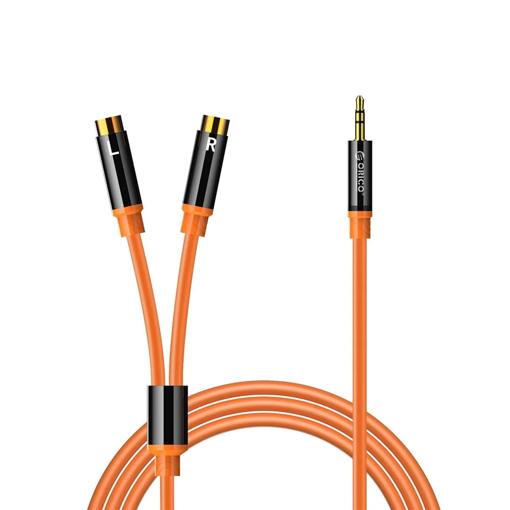 Orico AXRF audio cable mini jack 3.5 mm to 2x RCA female 3 m - orange_0