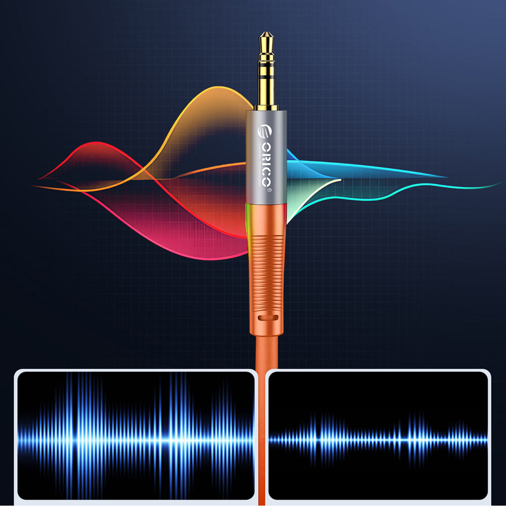 Orico AXRF audio cable mini jack 3.5 mm to 2x RCA female 3 m - orange_2