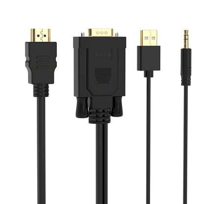 Orico XD-VATH VGA and mini jack 3.5 mm to HDMI Full HD 60 Hz cable with USB power 5 m - black_1