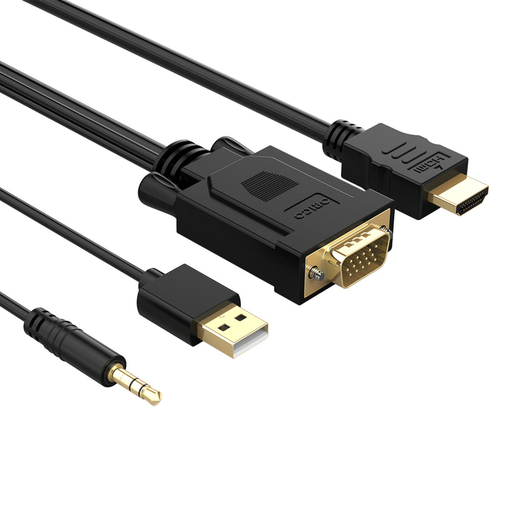 Orico XD-VATH VGA and mini jack 3.5 mm to HDMI Full HD 60 Hz cable with USB power 5 m - black_2