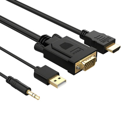 Orico XD-VATH VGA and mini jack 3.5 mm to HDMI Full HD 60 Hz cable with USB power 5 m - black_2