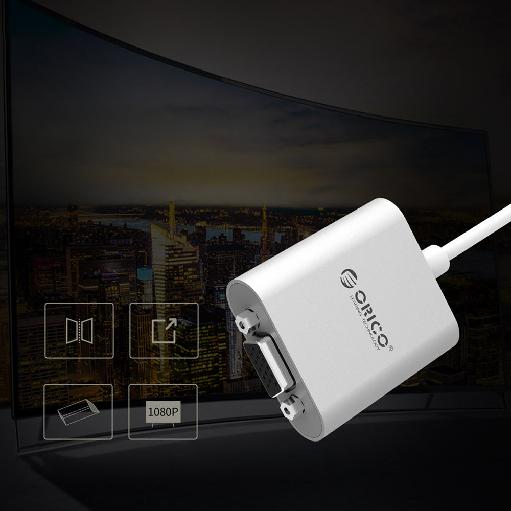 Orico PTAV USB-C - VGA adapter and 3.5 mm Full HD mini jack 0.15 m - silver_6