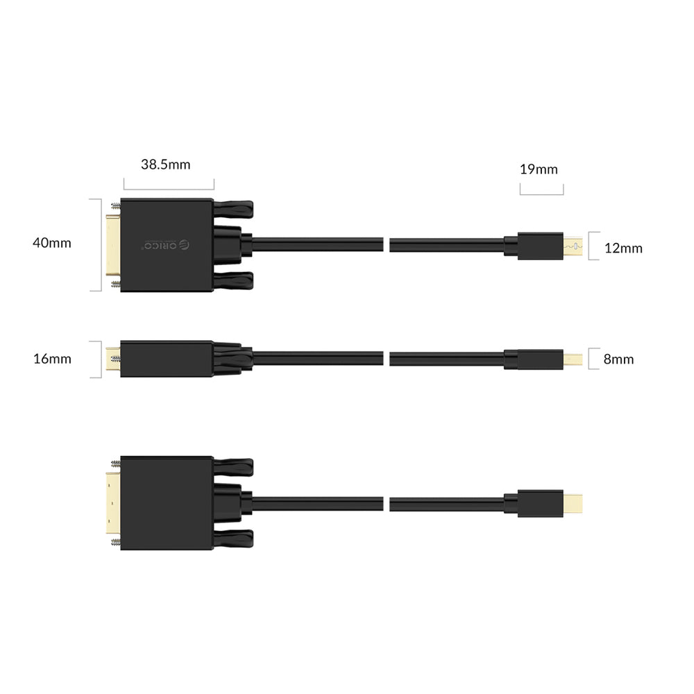 Orico XD-MDTD Mini DisplayPort to DVI Full HD 60 Hz Cable 2 m - Black_1