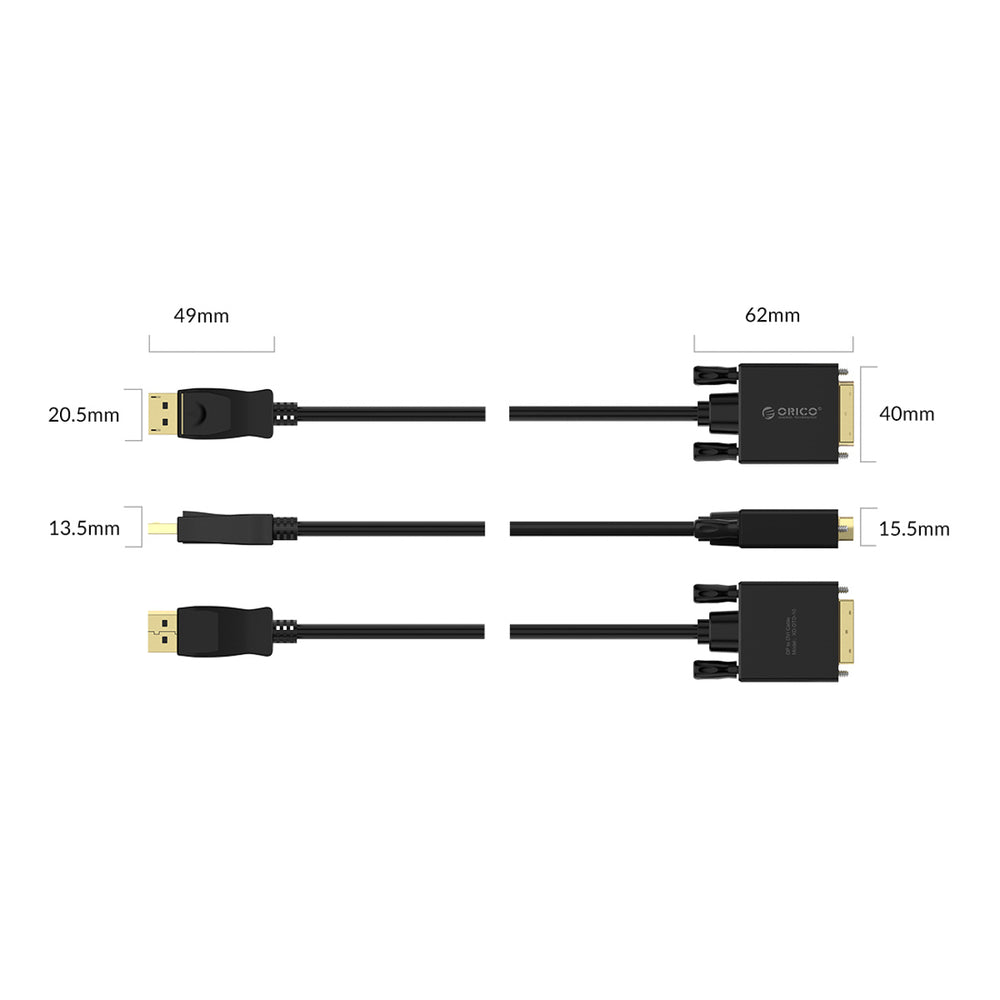 Orico XD-DTD DisplayPort to DVI 4K Cable 2m - Black_4