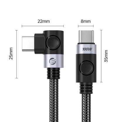 Orico C2CWT USB-C to USB-C PD Angled Cable 100W 20Gbps 4K 60Hz 2m - Black_1