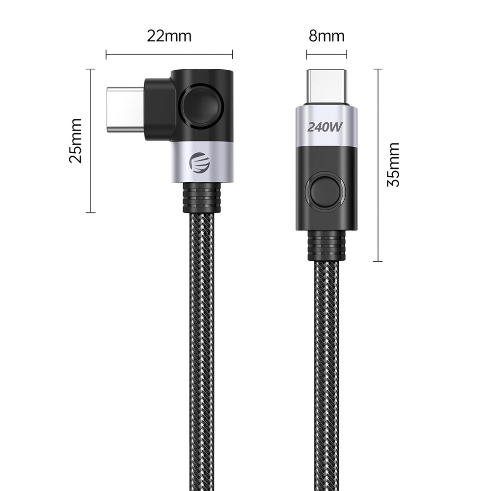 Orico CW240 USB-C to USB-C PD 240W 1.5m Angled Cable - Black_1