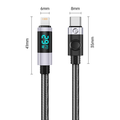 Orico LDC2L USB-C to Lightning PD 29W Cable with LED Display 480Mbps 2m - Black_1