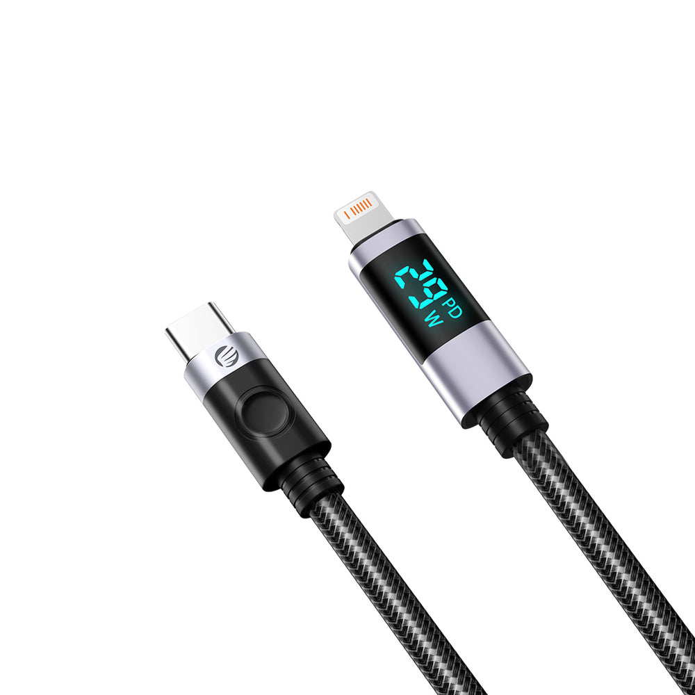 Orico LDC2L USB-C to Lightning PD Cable 29W with LED Display 480Mbps 1.5m - Black_3