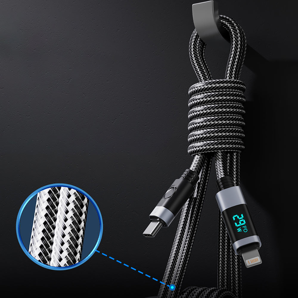 Orico LDC2L USB-C to Lightning PD Cable 29W with LED Display 480Mbps 1.5m - Black_8