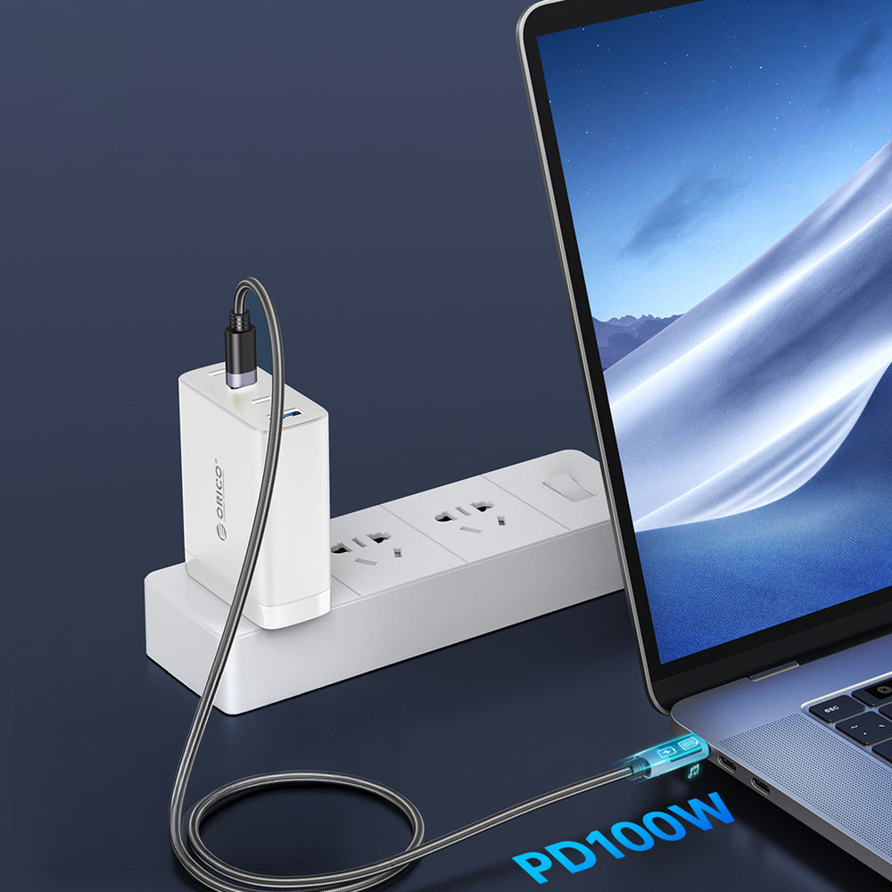 Orico LDC2C USB-C - USB-C PD 100W Cable with LED Display 480 Mbps 3 m - Black_4