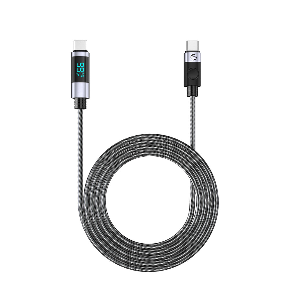 Orico LDC2C USB-C - USB-C PD 100 W Cable with LED Display 480 Mb/s 2 m - 2 pcs - Black_1
