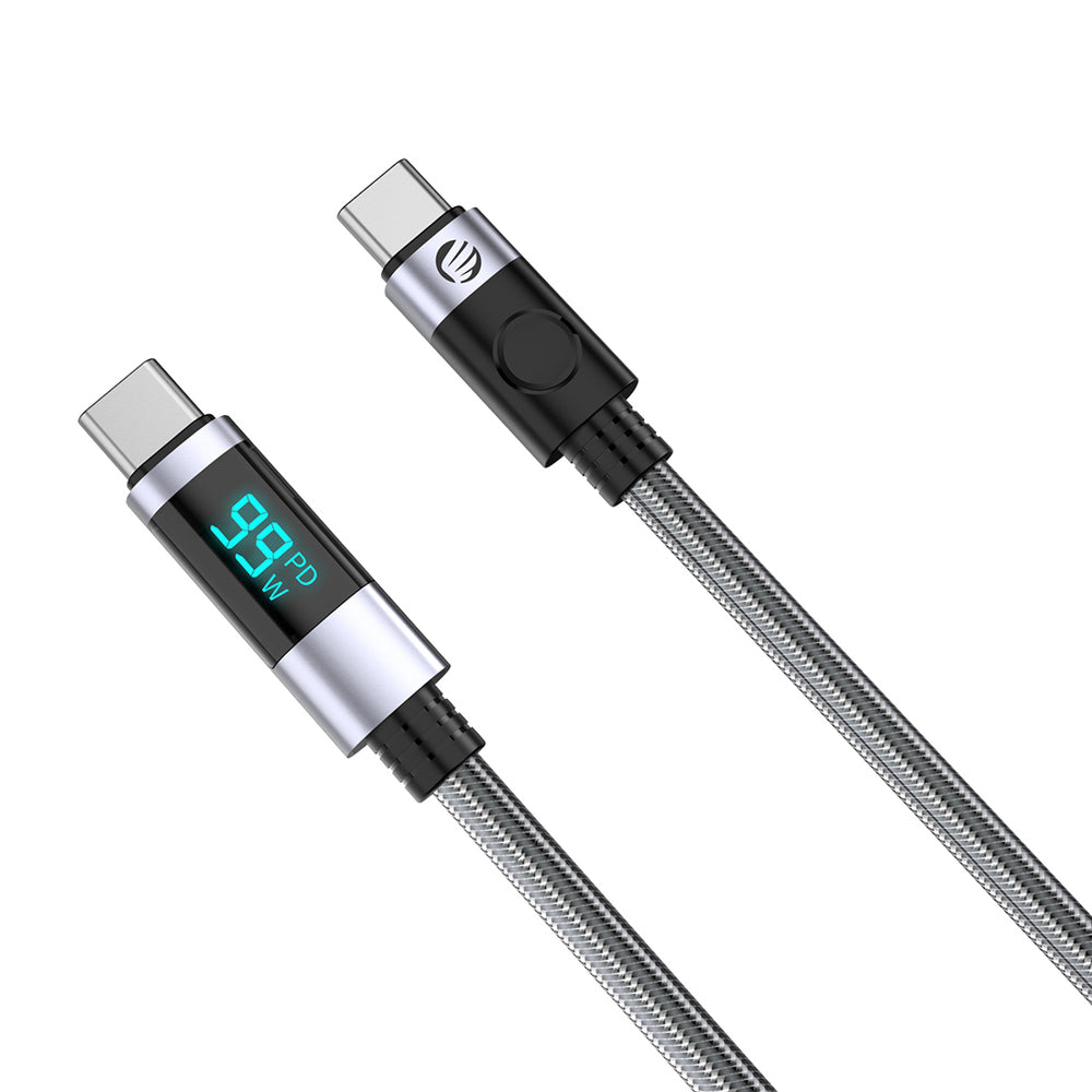 Orico LDC2C USB-C - USB-C PD 100 W Cable with LED Display 480 Mb/s 2 m - 2 pcs - Black_2