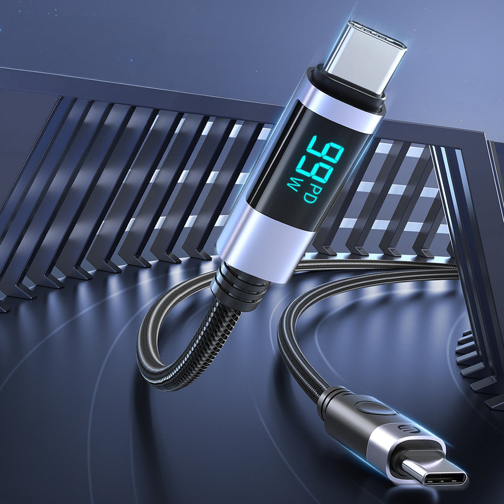 Orico LDC2C USB-C - USB-C PD 100 W Cable with LED Display 480 Mb/s 2 m - 2 pcs - Black_3