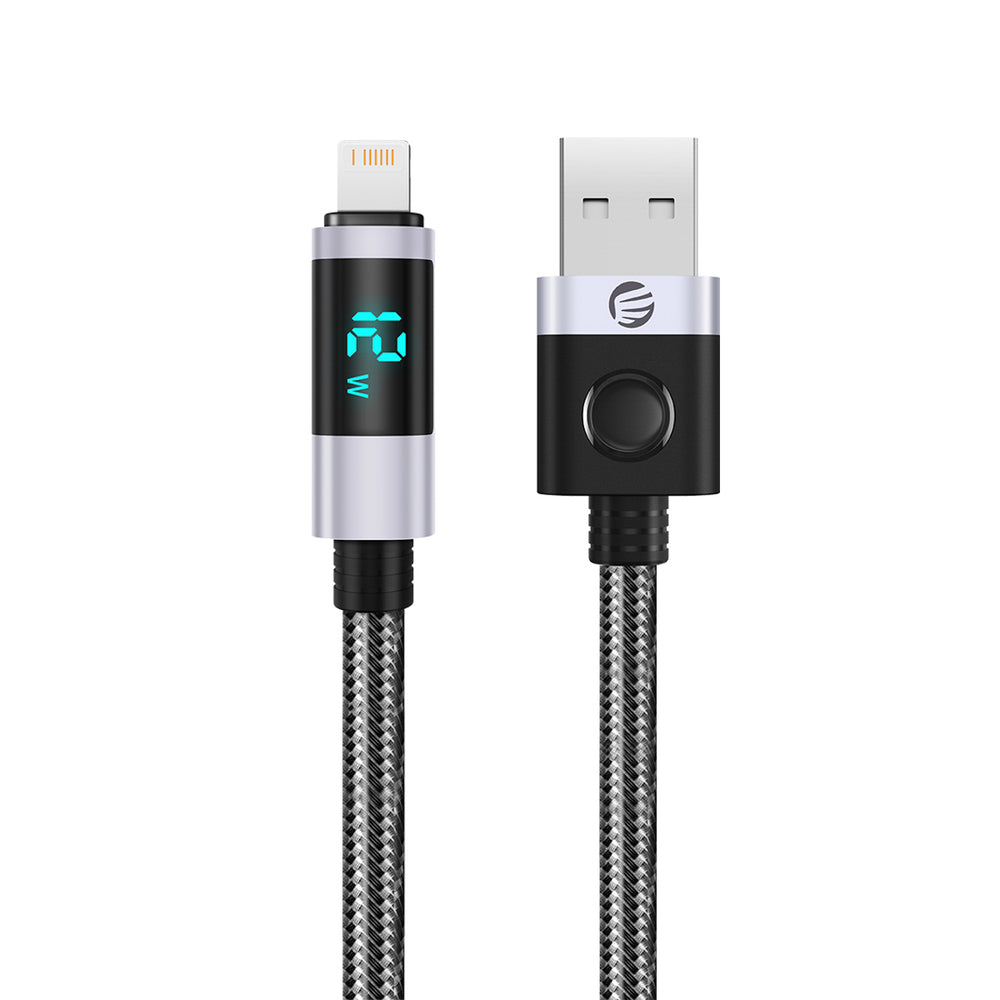 Orico LDA2L USB-A to Lightning Cable 12W with LED Display 0.5m - Black and Silver_0
