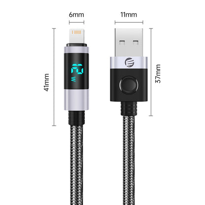 Orico LDA2L USB-A to Lightning Cable 12W with LED Display 0.5m - Black and Silver_1