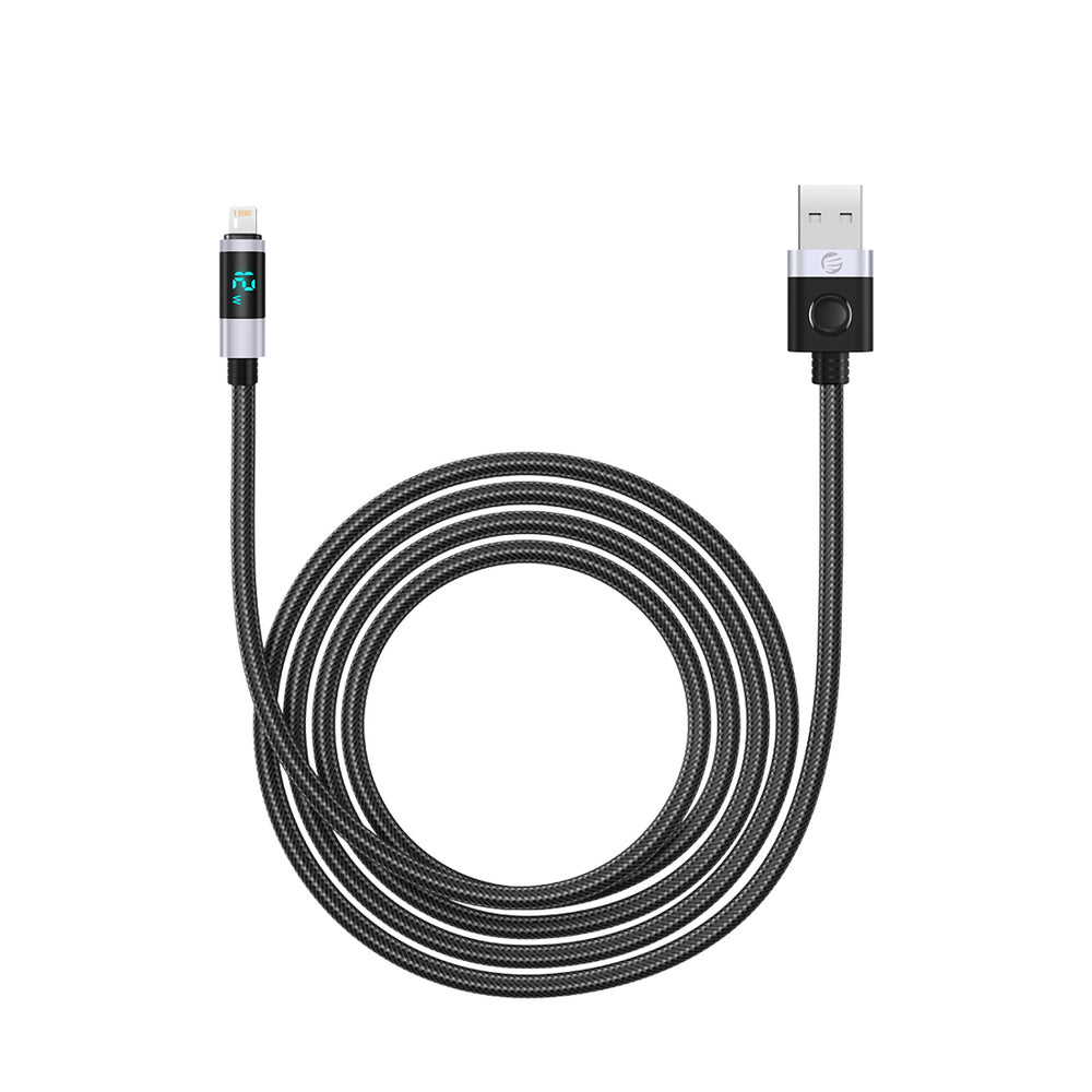 Orico LDA2L USB-A to Lightning Cable 12W with LED Display 0.5m - Black and Silver_2