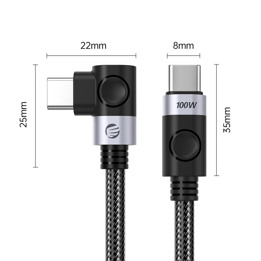 C2C PD100W Laptop Fast Charging Cable (Right Angle) black 0.5m_2