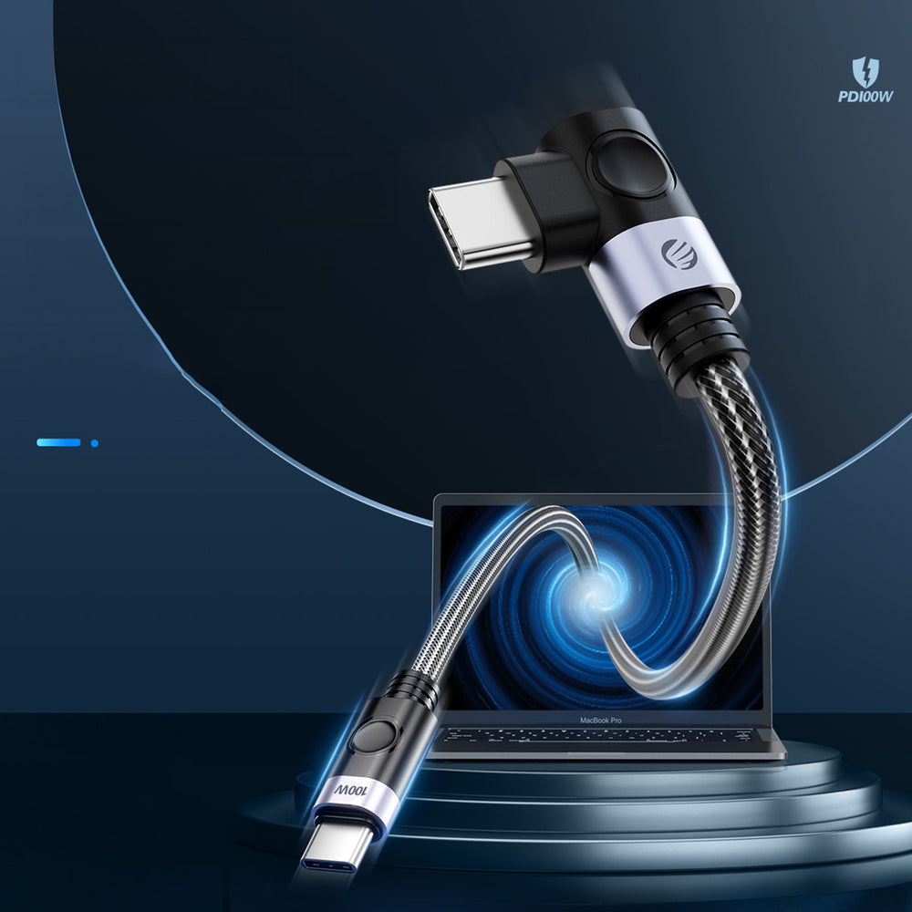 C2C PD100W Laptop Fast Charging Cable (Right Angle) black 0.5m_3