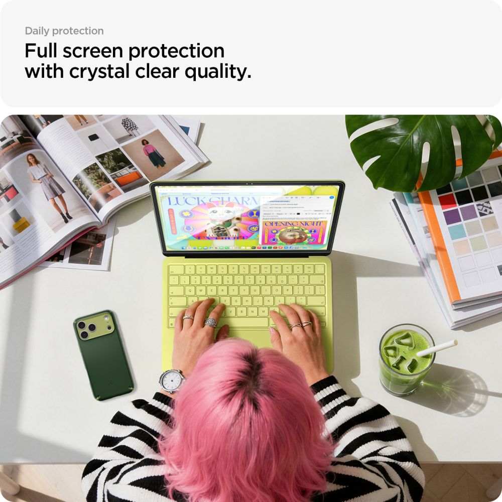 Tempered Glass Screen Protector Spigen GlastR Slim for Apple MacBook Neo 13inch, Black AGL11669 _5
